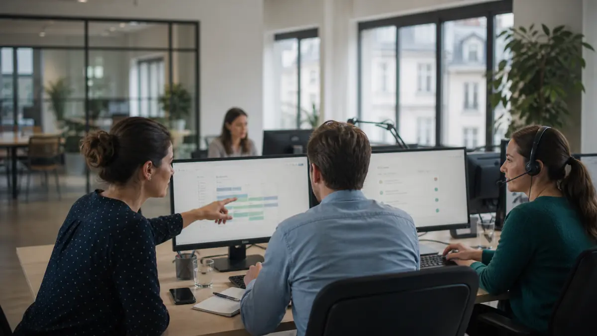 Staffing operations team reviewing AI voice callback bookings and recruiter queue timing