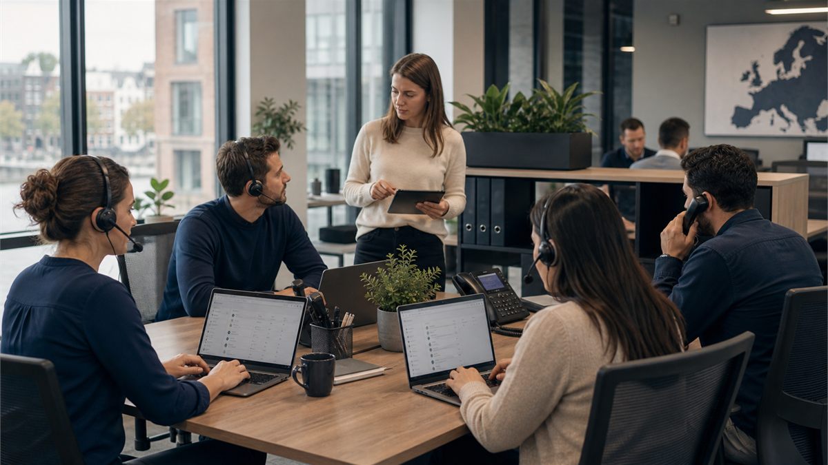 Recruitment operations-team dat meertalige kandidaatintake coördineert over Nederlandse, Poolse en Engelstalige workflows
