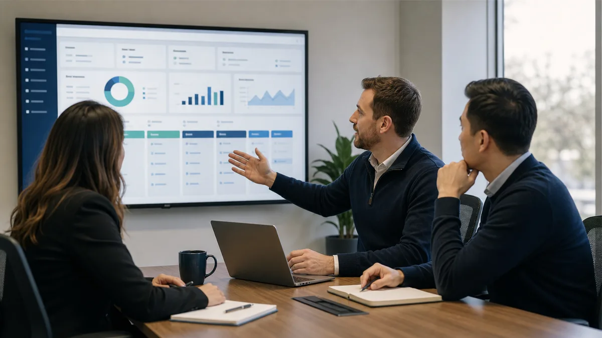 Recruitmentmanager die samen met recruiters een duidelijk pipeline-overzicht in het CRM bekijkt